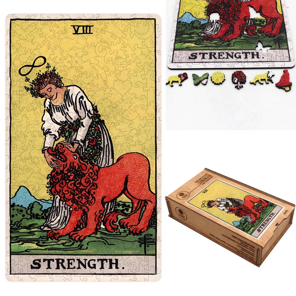 The Strength (Rider-Waite): Tarot Wooden Puzzle 250 pieces Fantasy Puzzles Fantasy Puzzles