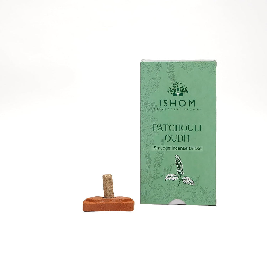Natural Incense Smudge Bricks and Burner - Patchouli Wood Ancient Wisdom