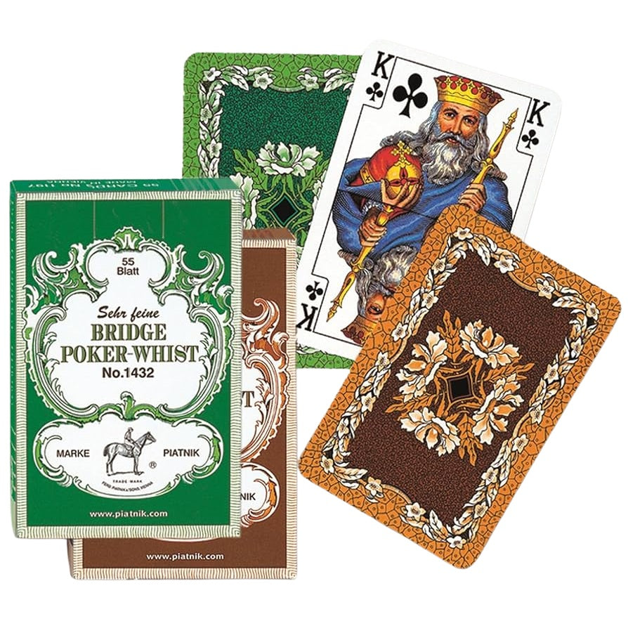 Piatnik Bridge - Poker - Whist Card Decks 2 pcs. (green and brown) Piatnik