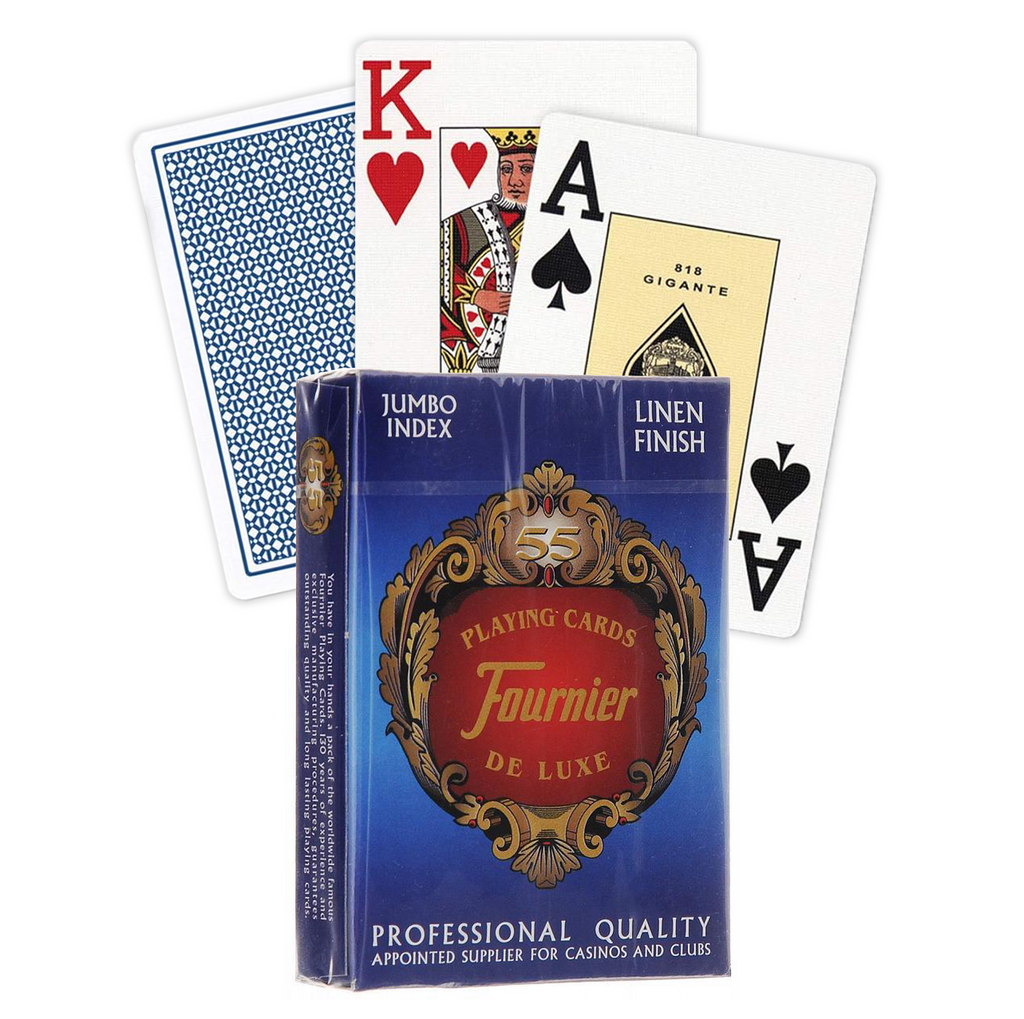 Minor Defect Fournier 818 Linen Finish Poker Playing cards (Blue) Fournier