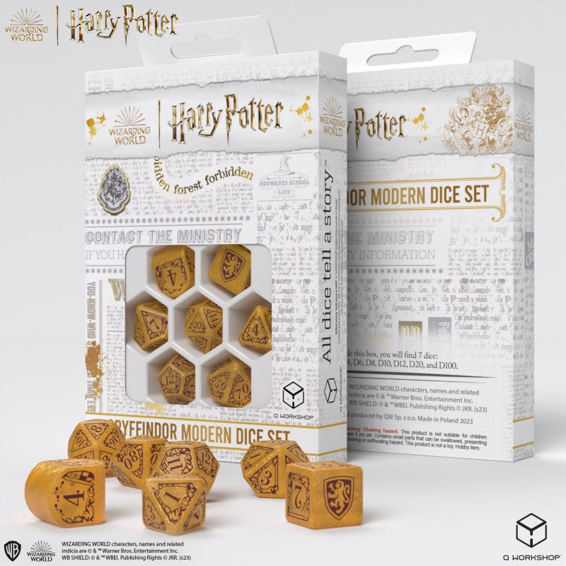 Harry Potter. Gryffindor Modern Dice Set - gold Q-Workshop