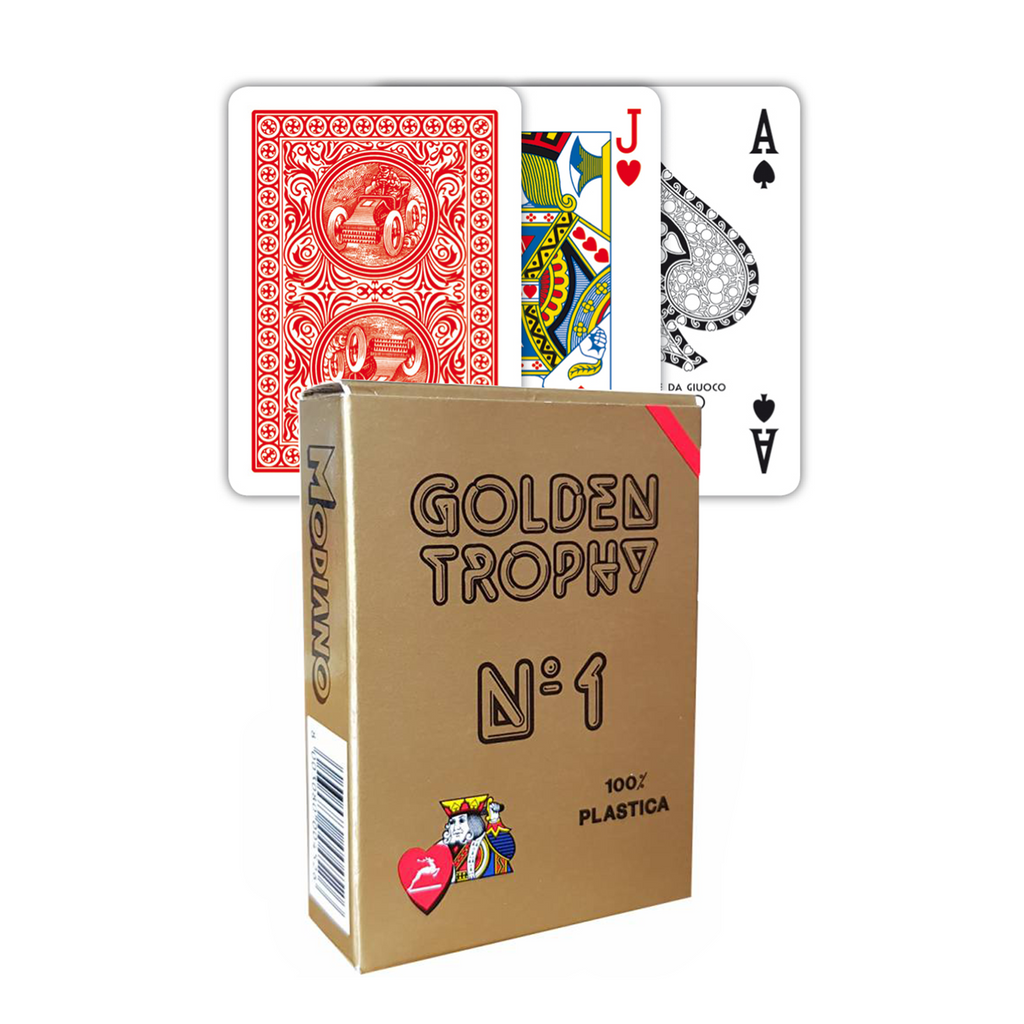 Modiano Golden Trophy playing cards (red) Modiano