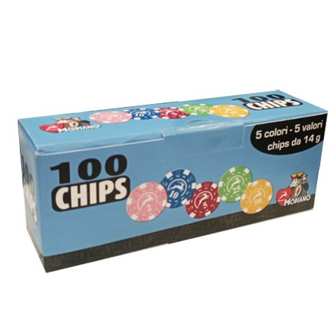Poker Chips Set 14g. 100 pcs. & Transparent Tray Modiano Modiano