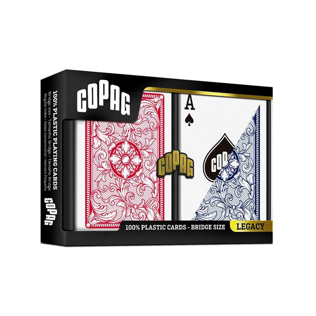 Copag  Legacy Bridge Size Regular Index Playing Cards Double Deck (red and blue) Copag