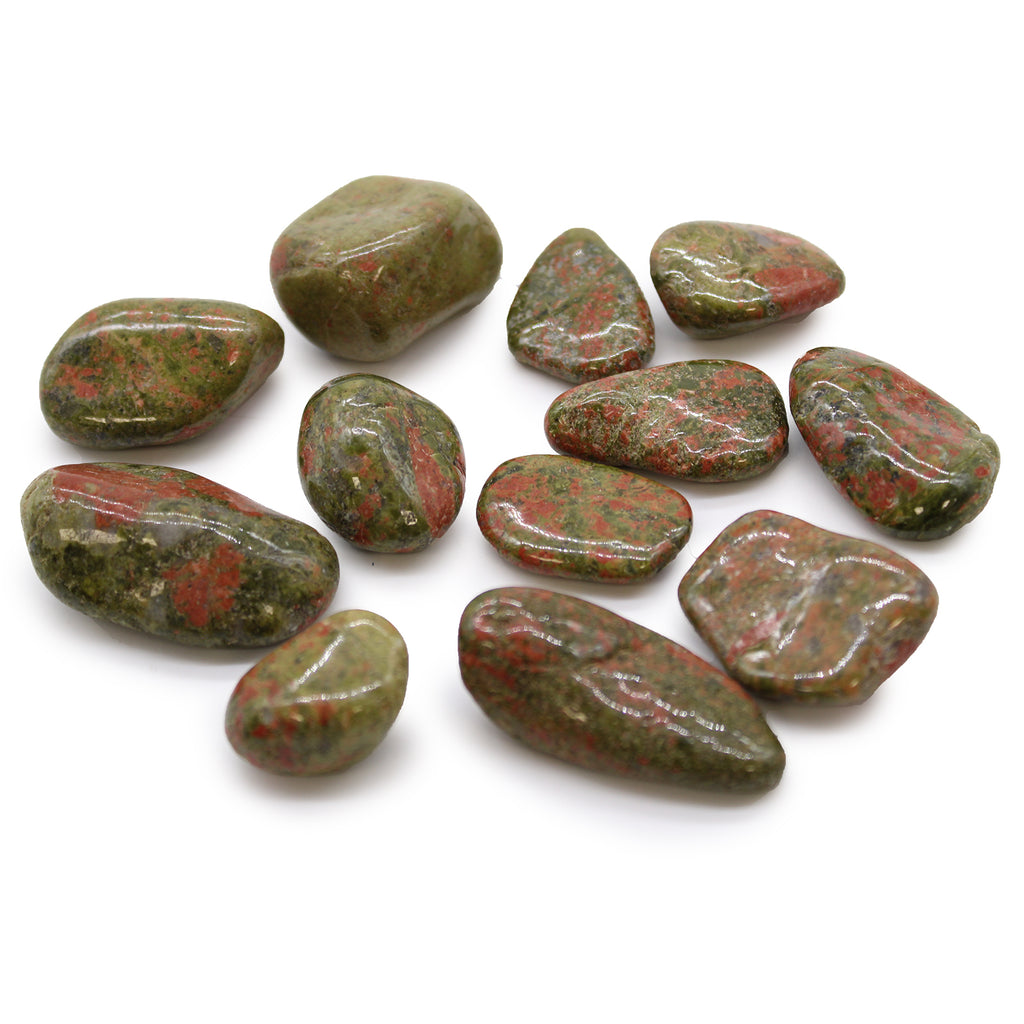 Medium African Tumble Stones (12x) - Unakite Ancient Wisdom Ancient Wisdom